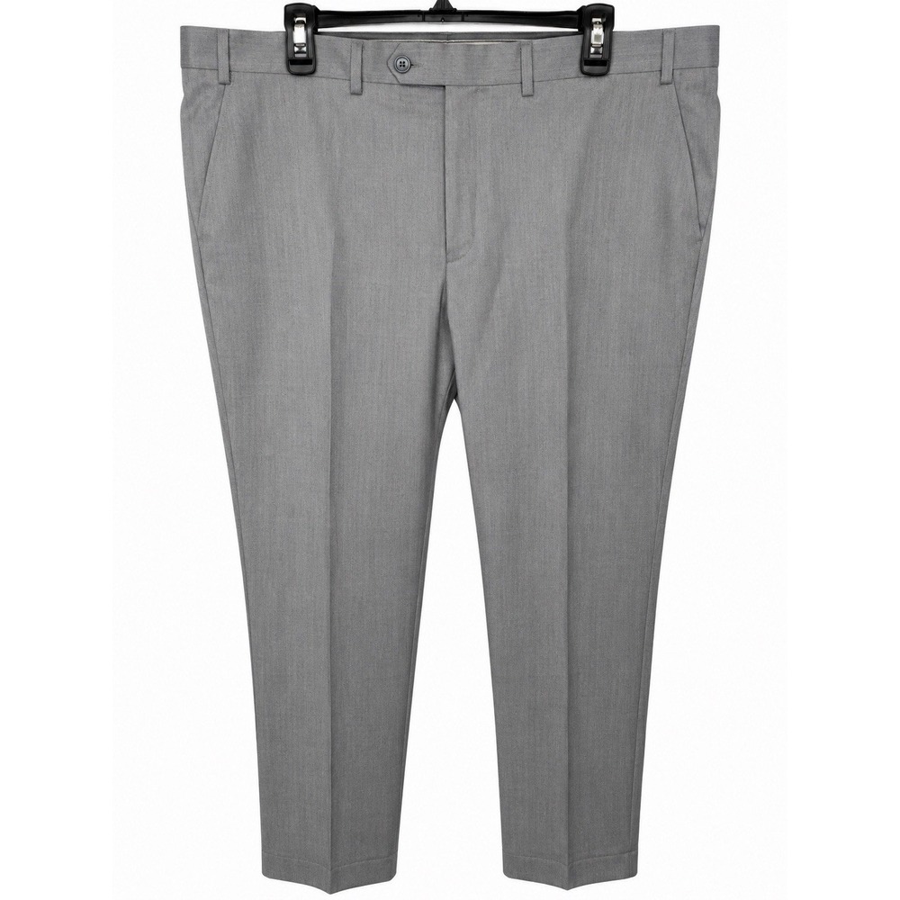 Lauren Ralph Lauren Men's Dress Pants 42x32 Gray Flat Front Stretch Trousers